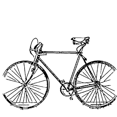 Clean vector line art of a road bicycle produced by the AI converter