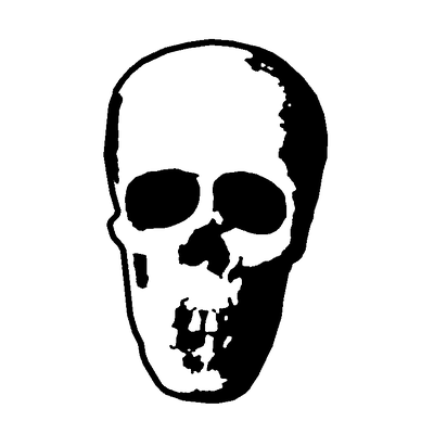 High-contrast cuttable stencil of a skull produced by the AI converter