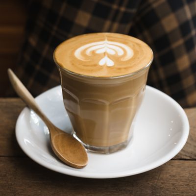Original photo of a cup of latte before conversion