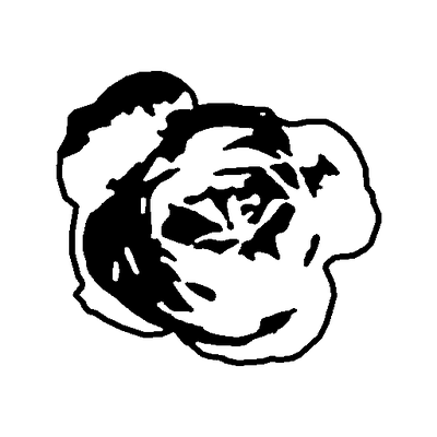 High-contrast tattoo stencil of a rose produced by the AI converter